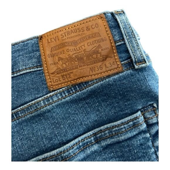 Levi’s 512 Big E Men’s Jeans Distressed Tagged 36x34 Actual 34x30.5 - Picture 3 of 7